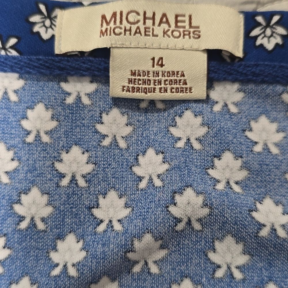 Michael Kors -1907 Wrap Skirt in Paisley Print Blue White Women's Size 14 / XL - Picture 3 of 6